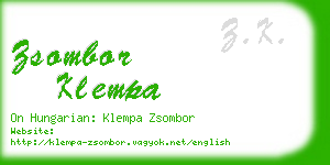 zsombor klempa business card